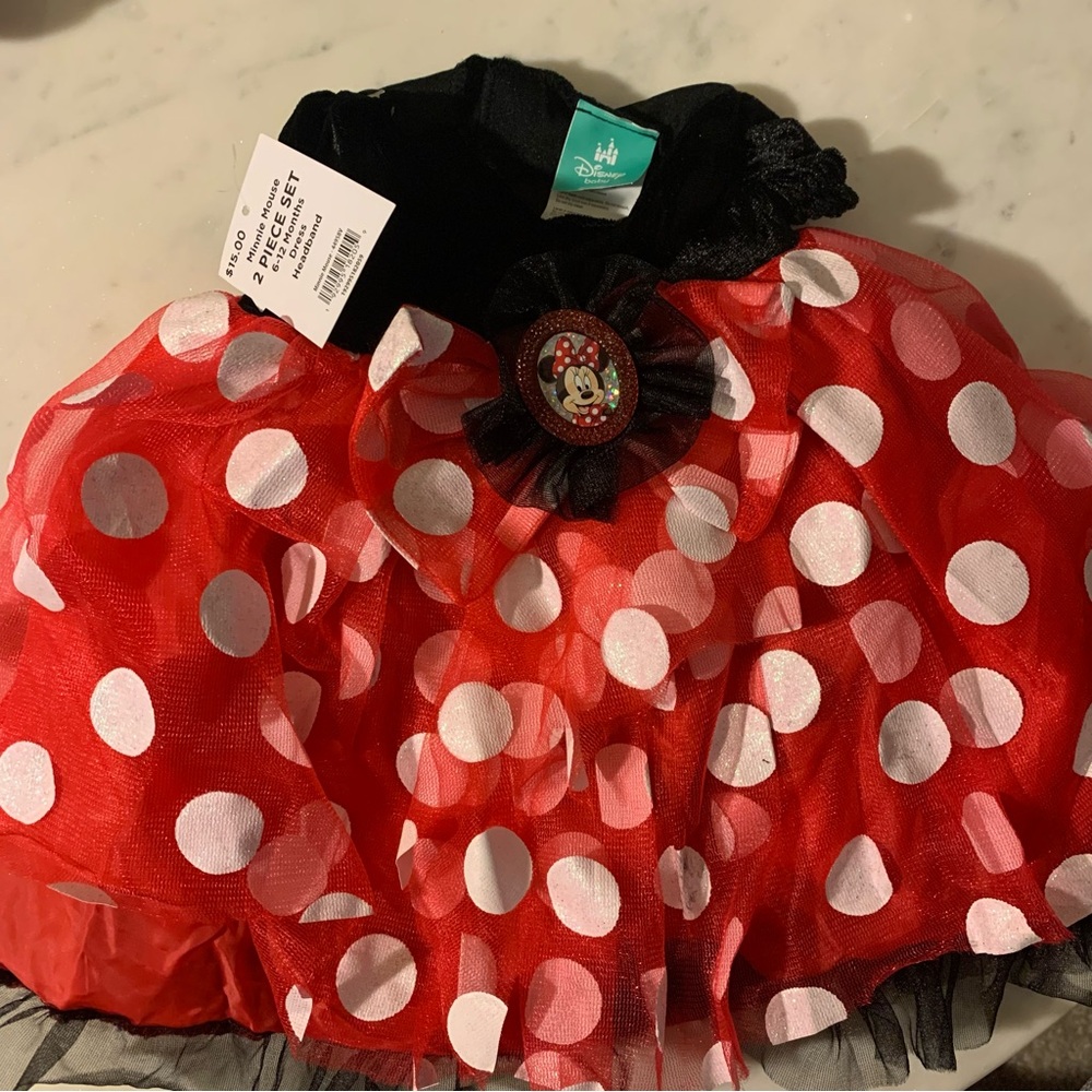 Disney Red and Black Polka Dot Dress infant Minnie Mouse costume